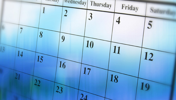 Blue calendar